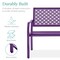 Best Choice Products Indoor Outdoor Steel Garden Bench w/ Geometric Backrest, Foot Levelers